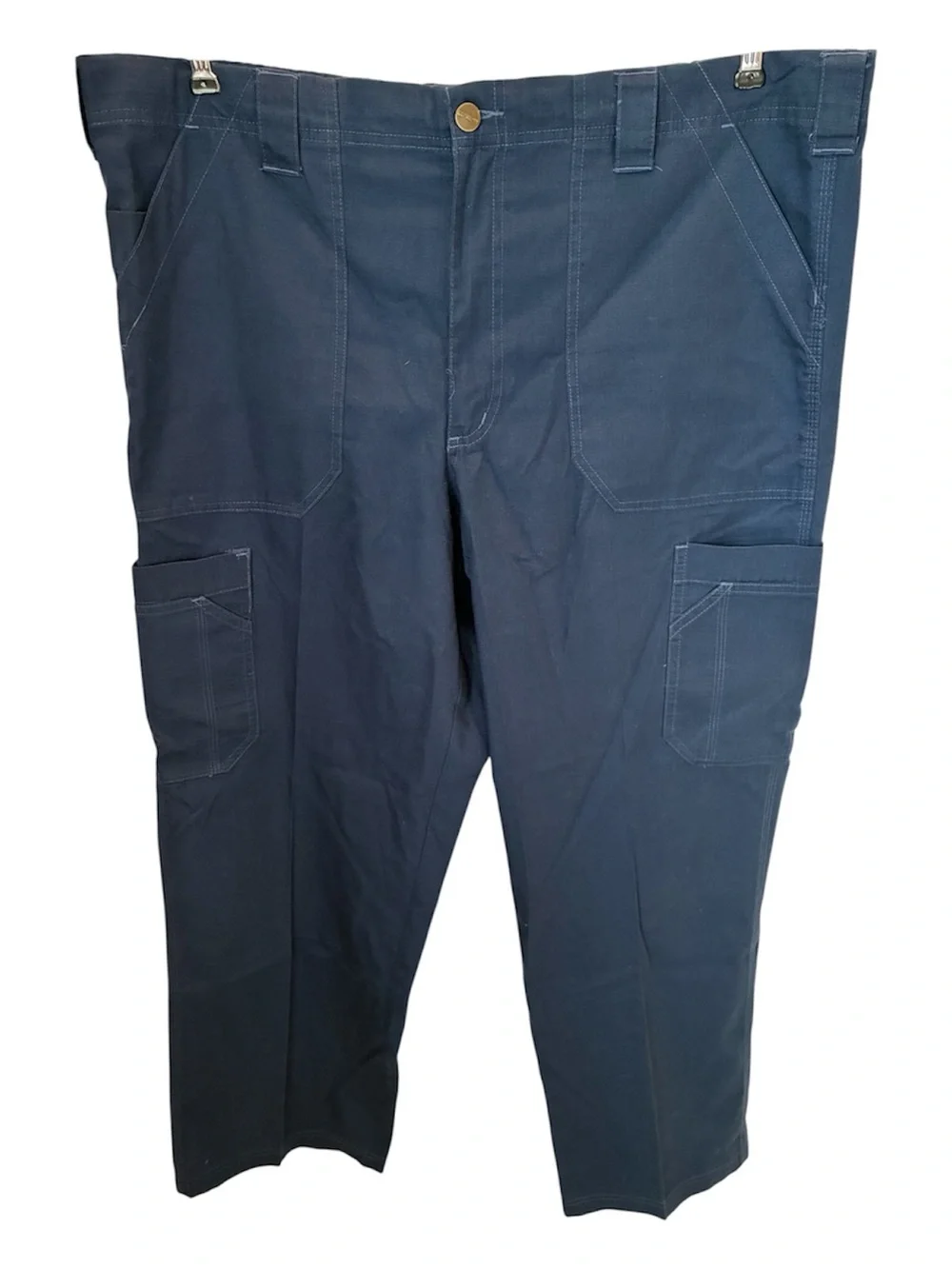 Carhartt Pants Men's L Navy Cargo Work Pants with Elastic Back LIKE NEW!